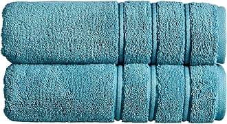 Christy Antalya Large Bath Towels | Set of 2 | 100% Turkish Cotton | 600GSM | Soft Plush Luxury Towel Set | 70cm x 125cm | Quick Dry | Jade Teal