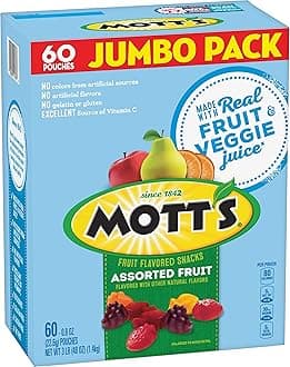 Mott's Fruit Flavored Snacks Assorted Fruit, 60Count