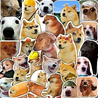 BulbaCraft 100Pcs Funny Dog Meme Stickers for Water Bottles, Laptops - Party Favors, Gifts for Dog Lovers and Owners, Laptop Decals