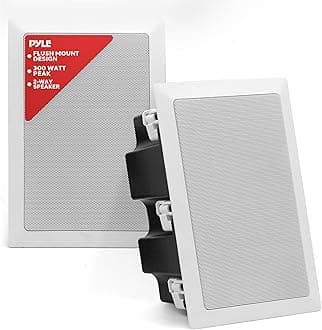 Pyle In-Wall / In-Ceiling Dual 5.25'' Enclosed Speaker Systems, 2-Way Flush Mount Stereo Speakers (Pair)