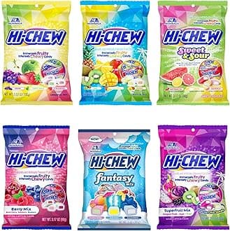 Variety Mix, Pack of 6 Bags - Variety Of 17 Flavors - Unique Fun Soft Rubber Caramel Candy - Immensely Juicy Fruit Flavors - Indiv Packaged