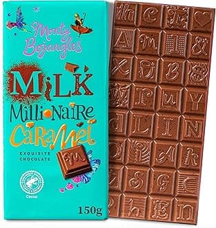 Monty BojanglesMilk Millionaire Caramel Chocolate Bar (150g), Delicious Luxury Chocolate, Rainforest Alliance Cocoa, Milk Chocolate & Caramel Bar with Biscuit & Sea Salt, Perfect Chocolate GiftRainforest AllianceRainforest AllianceRainforest AllianceRainforest Alliance