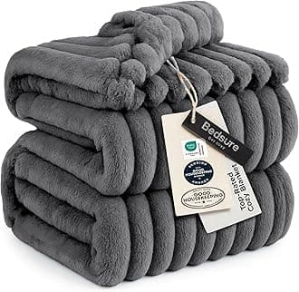 GentleSoft Frost Gray Fleece Blanket for Couch - Cozy Soft Blankets for Women, Cute Small Throws for Girls, 108x90 Inches