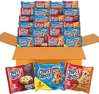 Cookies Variety Pack, Original Chocolate Chip, Chewy Chocolate Chip with Reese's Peanut Butter Cups & Chewy Hershey's Fudge Filled Soft Cookies, 50 Snack Packs (2 Cookies Per Pack)