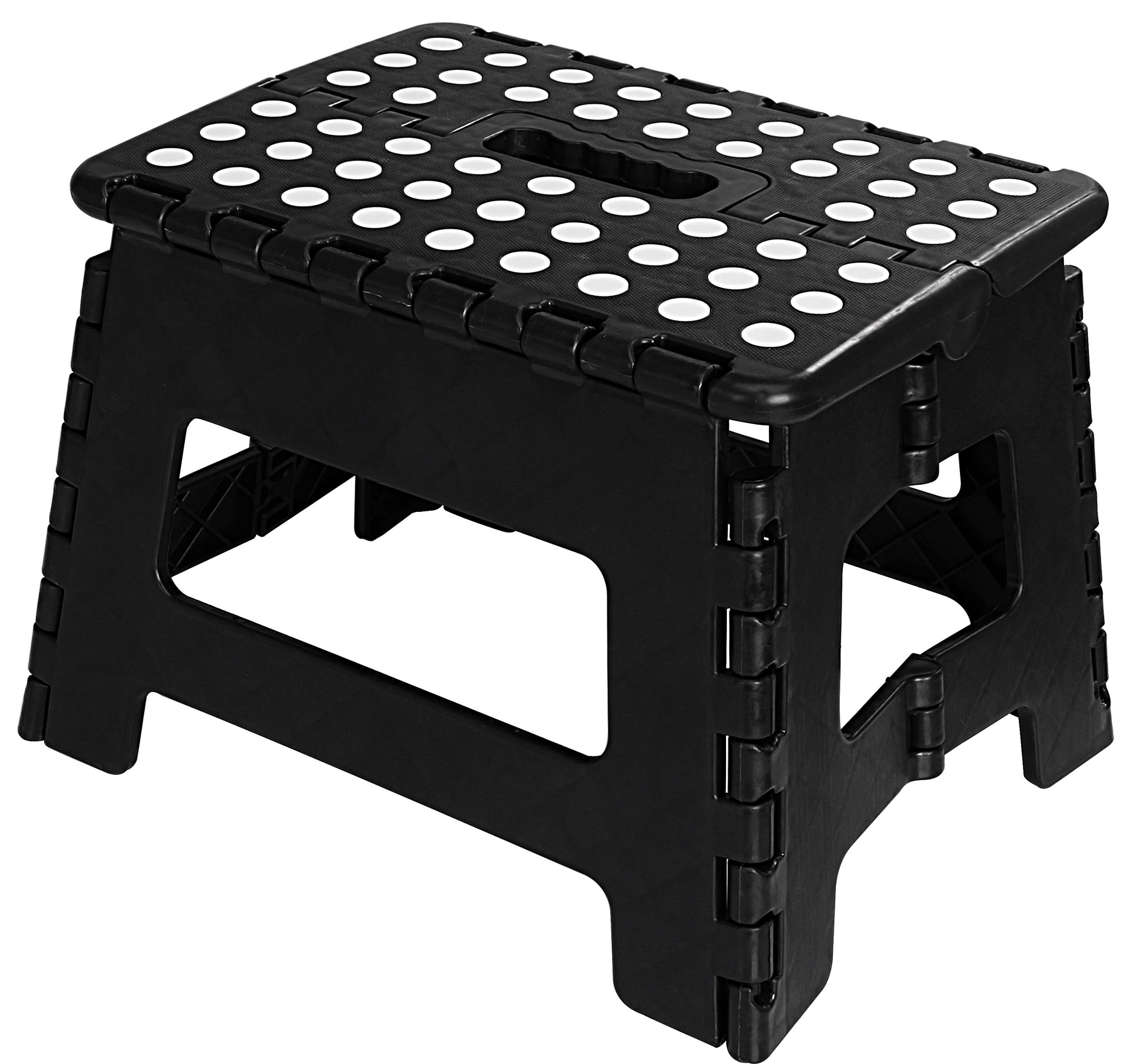 Utopia Home Folding Step Stool - (Pack of 12) Foot Stool with 9 Inch Height - Holds Up to 300 lbs - Lightweight Plastic Foldable Step Stool for Kitchen, Bathroom & Living Room (Black)