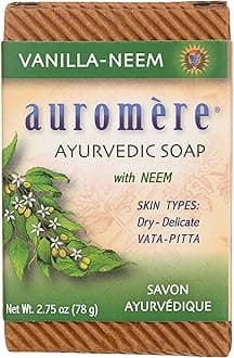 Auromere Ayurvedic Bar Soap, Vanilla Neem - Eco Friendly, Handmade, Vegan, Cruelty Free, Natural, Non GMO (2.75 oz), 1 pack