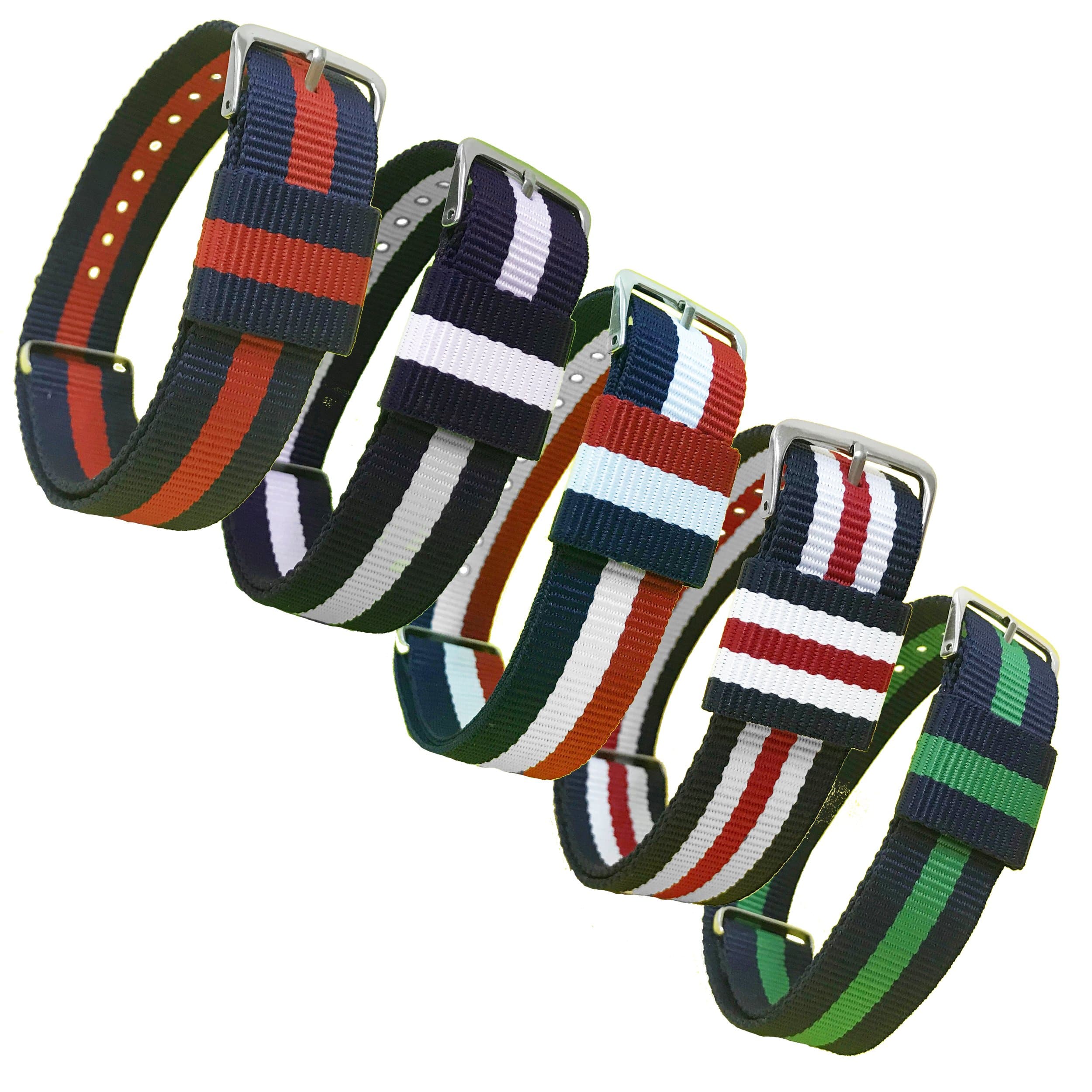 20mm 5-Pack Nylon NATO Watch Strap Bundle