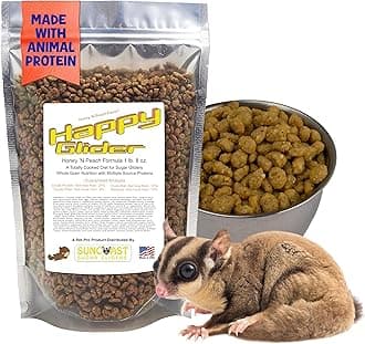 Suncoast Sugar Gliders - Happy Glider Premium Sugar Glider Food - High Protein, Calcium and Vitamins, Complete Nutrition for Small Animals and Exotic Pets, 2 Months Supply - Honey & Peach, 1.5 lbs