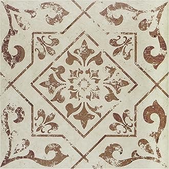 Achim Home Furnishings Retro Self Adhesive 12-Inch Vinyl Floor Tiles, 20 Tiles - 12" x 12", Toffee Pattern - Peel & Stick, DIY Flooring for Kitchen, Dining Room, Bedrooms & Bathrooms by Decor