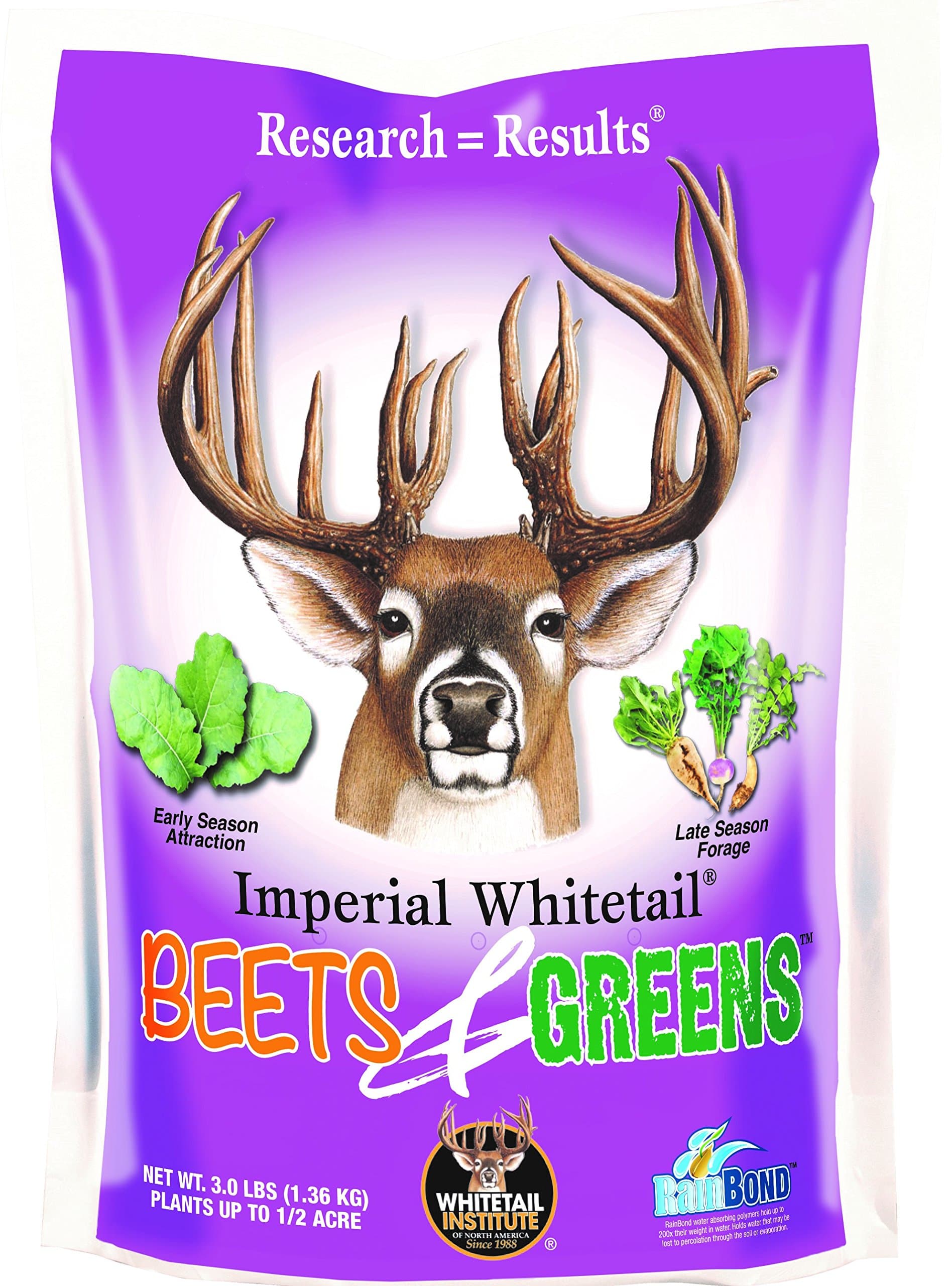 Whitetail Institute Beets & Greens Deer Food Plot Seed for Fall Planting - Blend of Sugar Beets, Kale, Turnip and Radish to Attract and Hold Deer Throughout Fall and Winter