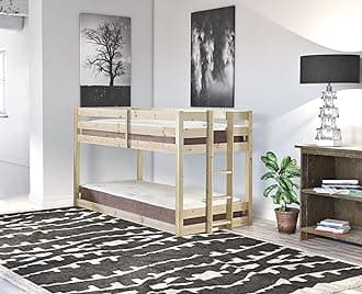 Double Bunk bed, Heavy Duty Solid Pine Bunkbed by Strictly Beds and Bunks (4ft Small Double)