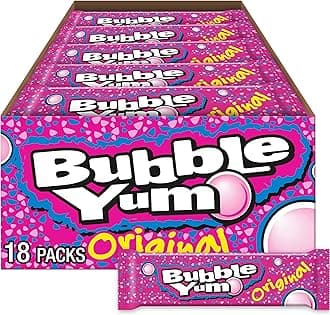 BUBBLE YUM Bubble Gum, Original, 5 Pieces (Pack of 18)