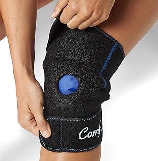 Knee Ice Pack with Wrap Reusable Hot & Cold Therapy Gel Pack Adjustable Compression Support for Injuries, Pain, Surgery, Arthritis, Meniscus and More