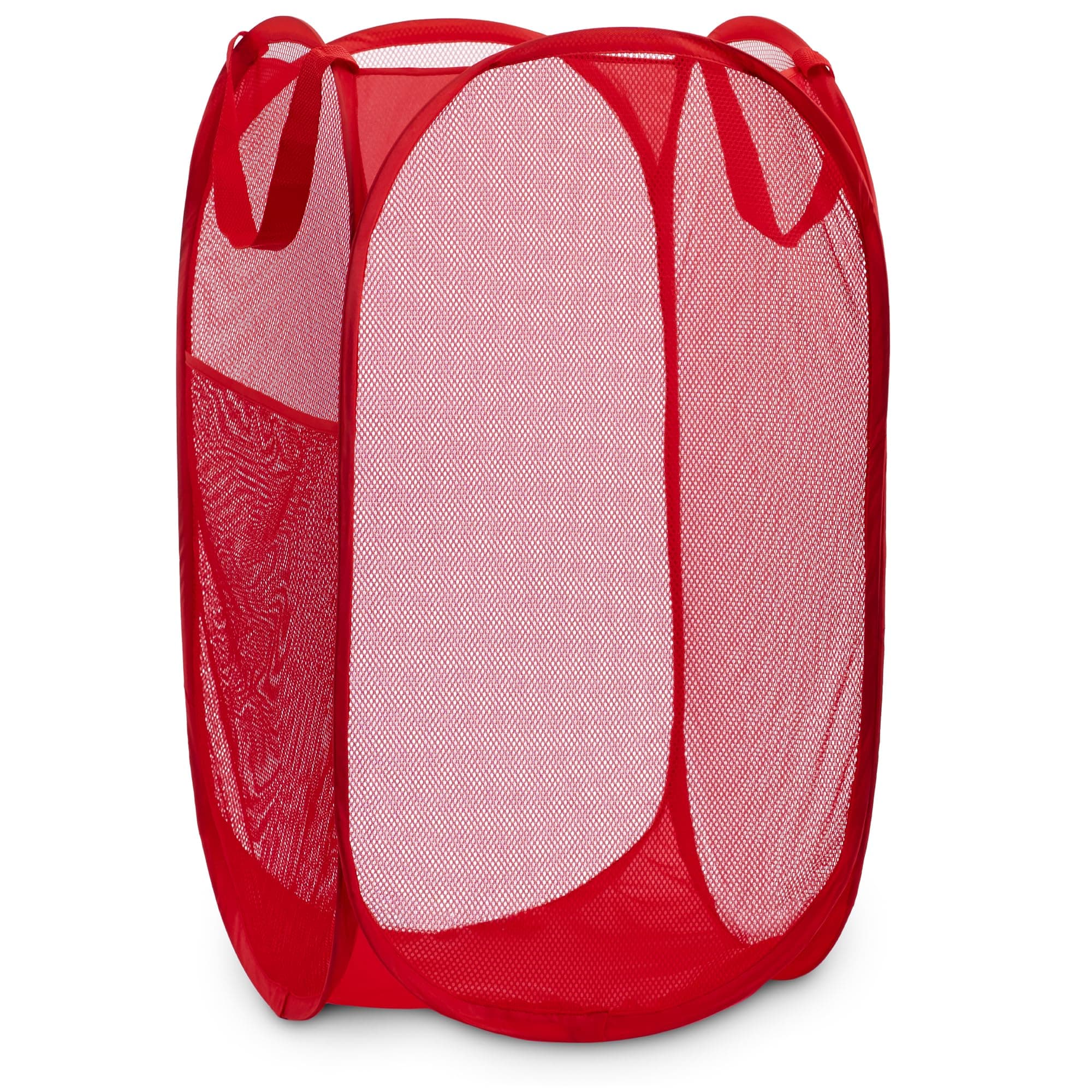 Red : Mesh Pop-Up Laundry Hamper, Red - 14" x 24" - Easy to Open and Folds Flat for Storage. Hampers mesh Material Helps Eliminate Laundry Odors and Moisture. Great Laundry Hamper for College Dorm