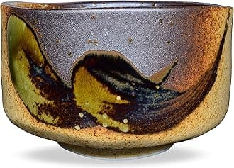 Japanese Handcrafted Matcha Tea Bowl Brown, Matcha Tea Cup Ceremony, Authentic Pottery, Shigaraki Oribe Chawan