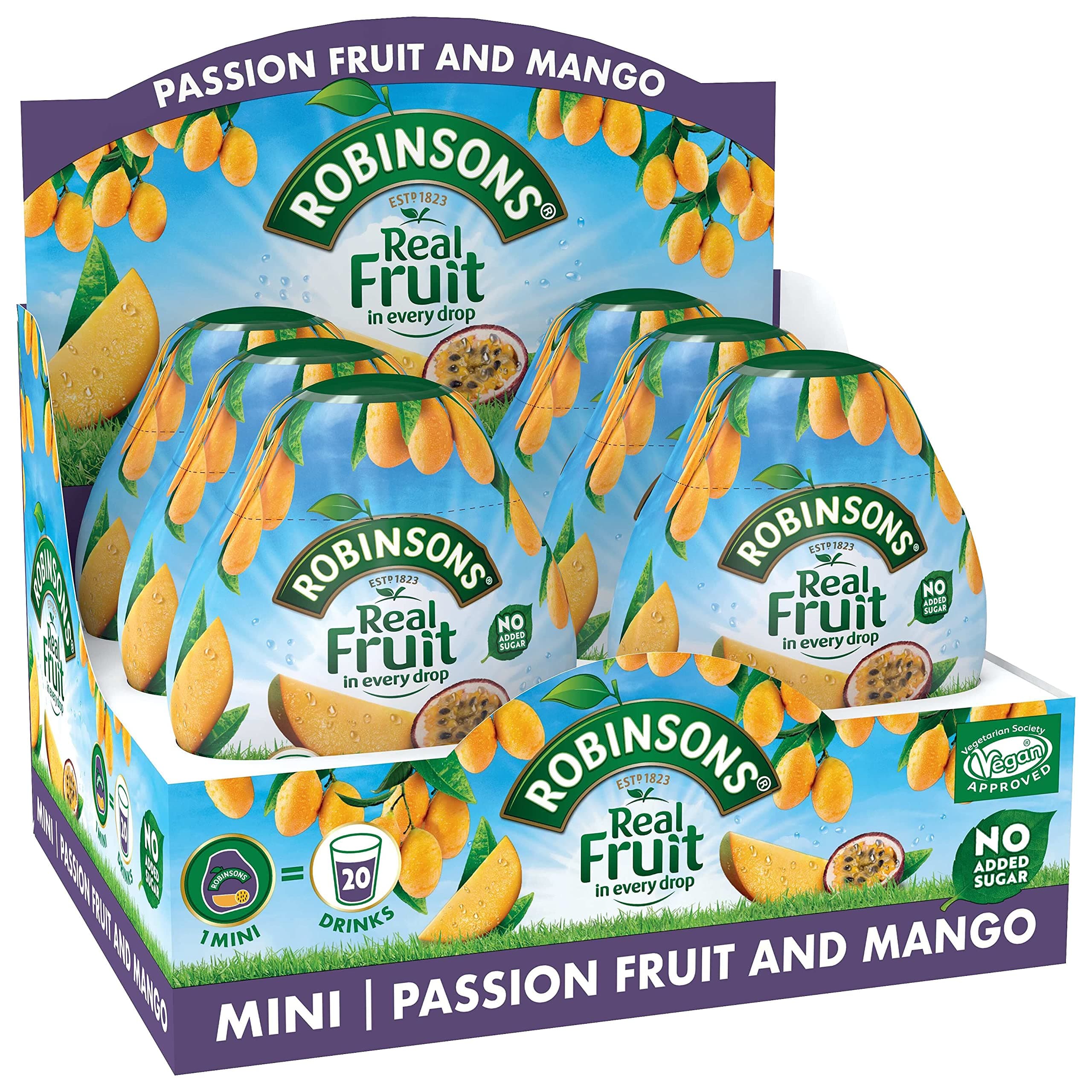 Squash'd Mango & Passion Fruit No Added Sugar 66ml (Pack of 6)