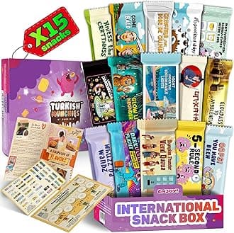 International Snack Box, Unique Experience with Universal Exotic Candies and Treats from around the World, Gift-Ready Foreign Foods in Packages Inspired by European, Japanese and Korean Cultures