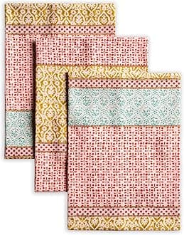 Maison d' Hermine Kitchen Towels Set of 3 100% Cotton 70 CM x 50 CM Reusable Cloth Tea Dish Towels Absorbent with Hanging Loop for Kitchen Dining Easter decorations (Provence)