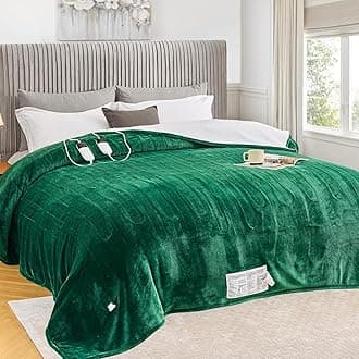 greenoak Heated Blanket Electric King Size 100"X90" Dual Control, Heating Blanket with 10 Levels 1/2/4/6/8 Hours Auto-Off Overheat Protection, Soft Sherpa Warm, ETL Certified Mint Green