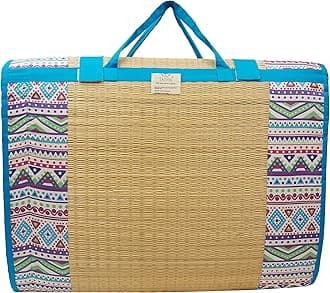 Home Tex LifeKora Grass Cushion Sleep Healthy, Easy Portable and Folding Mat (Africana,4 X 6 Ft,15 Mm Thickness)