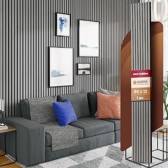 Avana Modern Acoustic Wood Wall Panels – 94.4 X 12.59 Inch Gray Oak Acoustic Panels 1 PC – Wall Panels For Interior Wall Decor For Homes, Offices, Studios – Sturdy And Durable Wood Panels For Wall