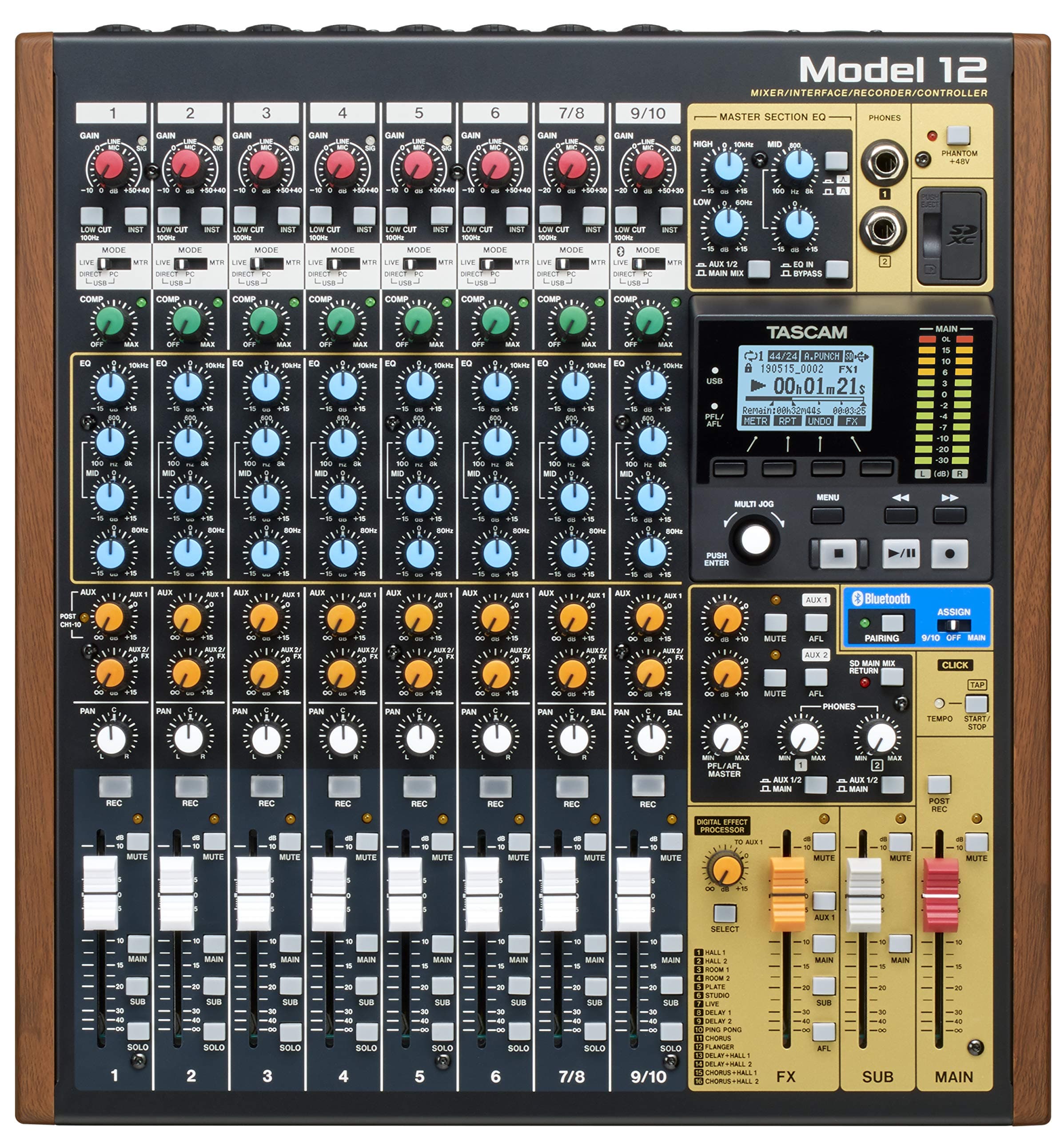 Model 12 All-in-One 12-track Digital Multitrack Mixing and Recording Studio, Mixer, USB Audio Interface and DAW Controller
