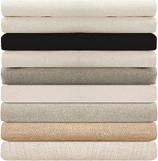 100% Cotton Canvas,Calico & Cotton Linen Mix Fabric for Craft,Paint,Patchwork,Apparel & Light Upholstery.Neotrim Natural Fibres,Unbleached & Eco-Friendly Vegan Material, Calico, Sample