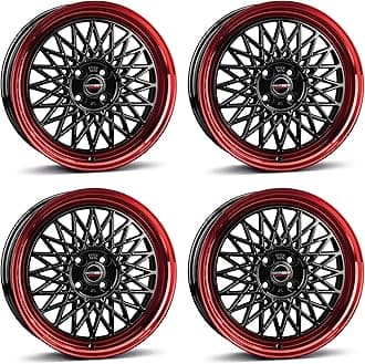 4x Borbet alloy rims B 7x17 ET30 4x100 black rim red compatible with Suzuki Baleno Ignis Swift