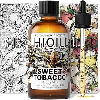 HIQILI Sweet Tobacco Fragrance Oil for Home Essential Oil Diffuser, Candle, Soap, Perfume & Body Scrubs Making, Rich Scent - 1 Fl Oz