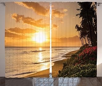 Ambesonne Multicolor Curtain Panels 108" W By 84" L Multi p_12291_Hawaii_05.06_108x84