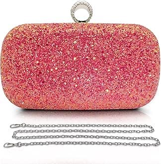 PahajimClutch Bags for Women Glitter Evening Bag Sparkly Handbags Rhinestone Bridal Clutch Ladies Sequin Chain Crossbody Bag for Wedding, Party, Date, Prom