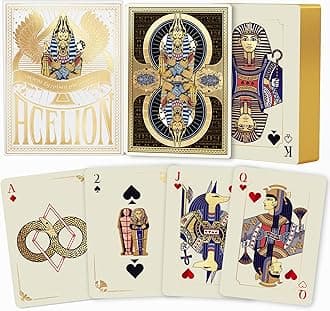 WJPC Gold Cold Foil Golden Edge Playing Cards,Flower-Cut Playing Cards,Historical Elements of Ancient Egypt, Deck of Cards ，Game and Party Gift Poker Cards (Egypt)