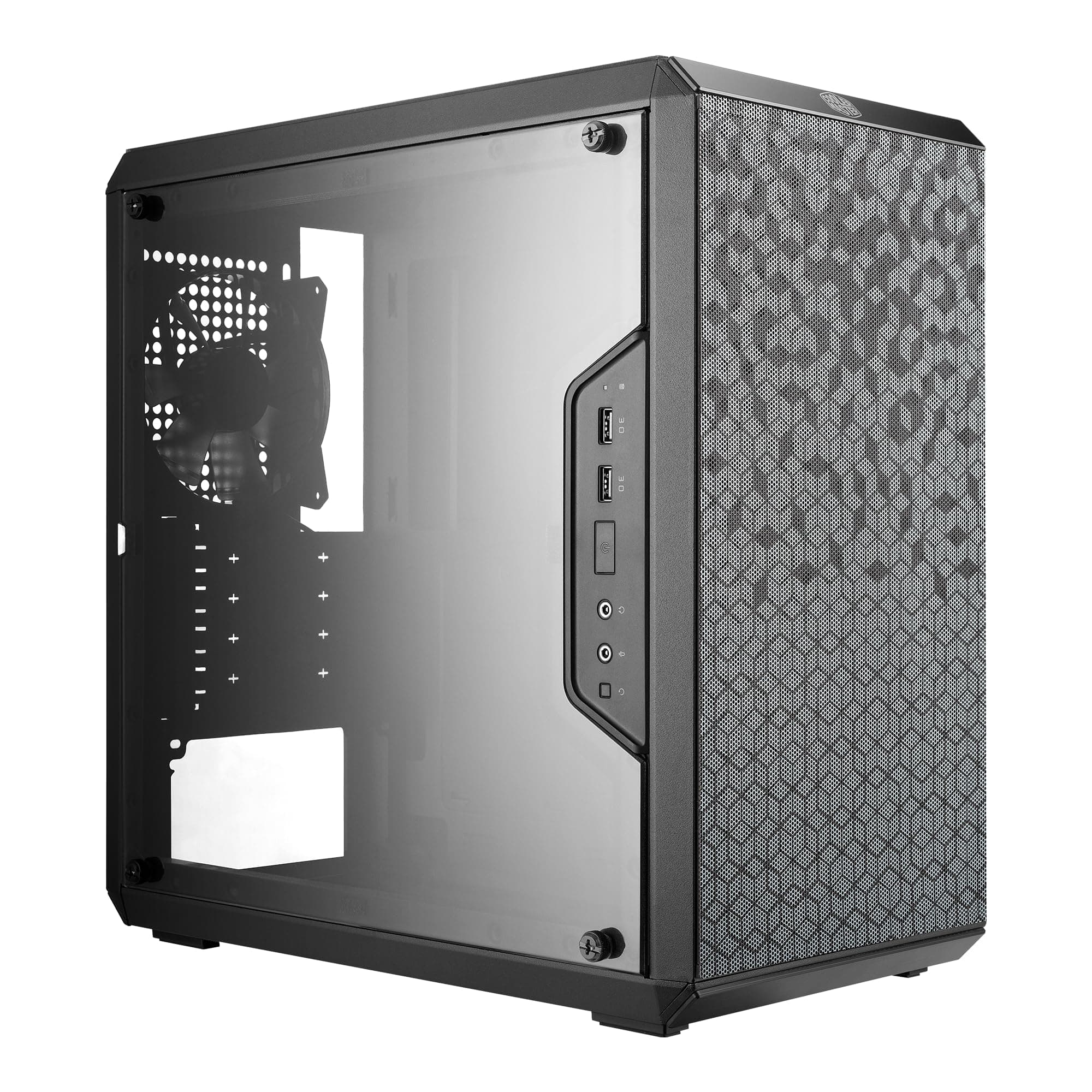Cooler Master MasterBox Q300L Micro-ATX PC Case – Compact mATX Computer Case with Magnetic Dust Filters, Modular Adjustable I/O Panel, Perforated Airflow Design, 1 x 120mm Pre-Installed Fan, Black