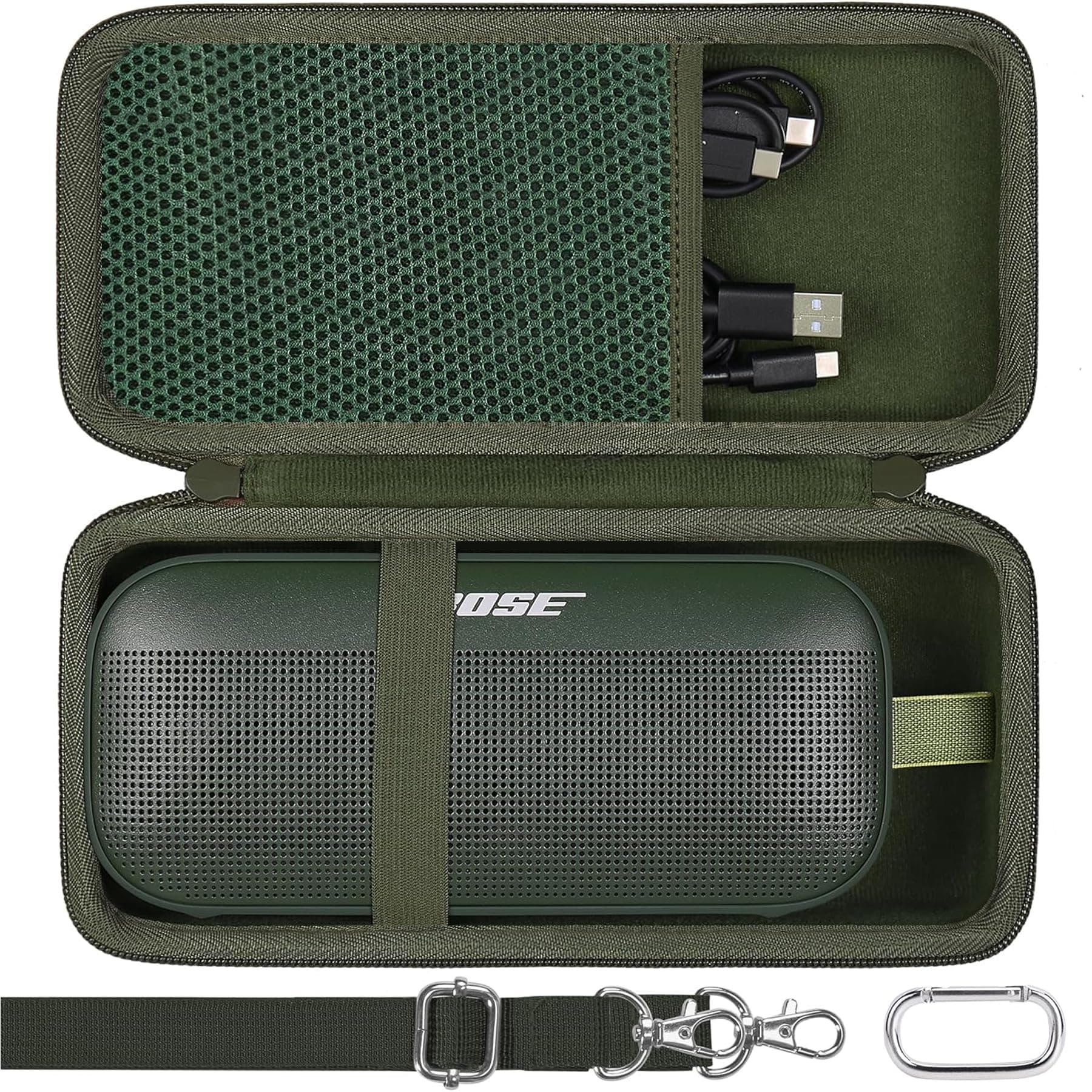 co2CREA Hard Travel Case Replacement for Bose New SoundLink Flex 2nd Gen/Bose SoundLink Flex Bluetooth Portable Speaker (Cypress Green Case)