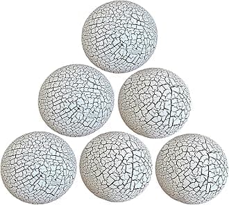 Set of 6 Decorative Orbs for Bowls and Vases - Home Decor Spheres Set - Coffee Table Decor Ball - Table Centerpiece Decorations for Living Dining Room
