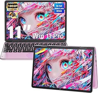 11" Touchscreen 2-in-1 Convertible Pink Laptop for Business&Students, in tel N100 CPU,16G DDR4 RAM,512G SSD,FHD 1920 * 1200 IPS,Win 11 Pro,Backlit Keyboard, WiFi, Type-C,HDMI, Oval Trackpad