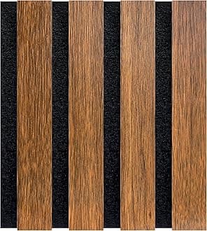 Decoranddecor Acoustic Slat Wood Wall Panels and Ceiling Panelsling Decorative 3D MDF 16cmx24cm - Walnut