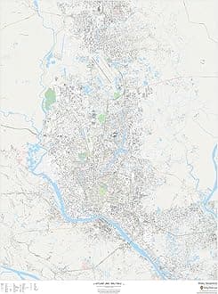 Dhaka, Bangladesh - 36" x 48" Paper Wall Map