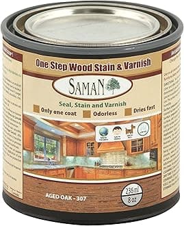 SamaN SAM-307-8 8-Ounce Interior Stain for Fine Wood for Seal, Stain and Varnish, Aged Oak