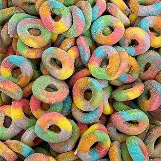 Rainbow Rings Retro Sweet Shop Jar by The Gourmet Sweet Company