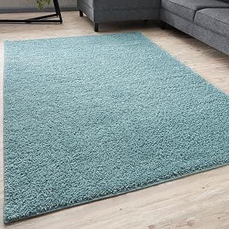 THE RUGS Living Room Rug - Shaggy Soft And Elegant Carpets For The Bedrooms And Kitchen, Easy To Clean, Many Different Sizes (160x230 cm, Duckegg Blue)