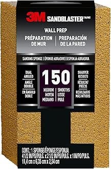 3M Sandblaster Dual Angle Sanding Sponge, 150-Grit, Metal Foam, Yellow, 150 Grit