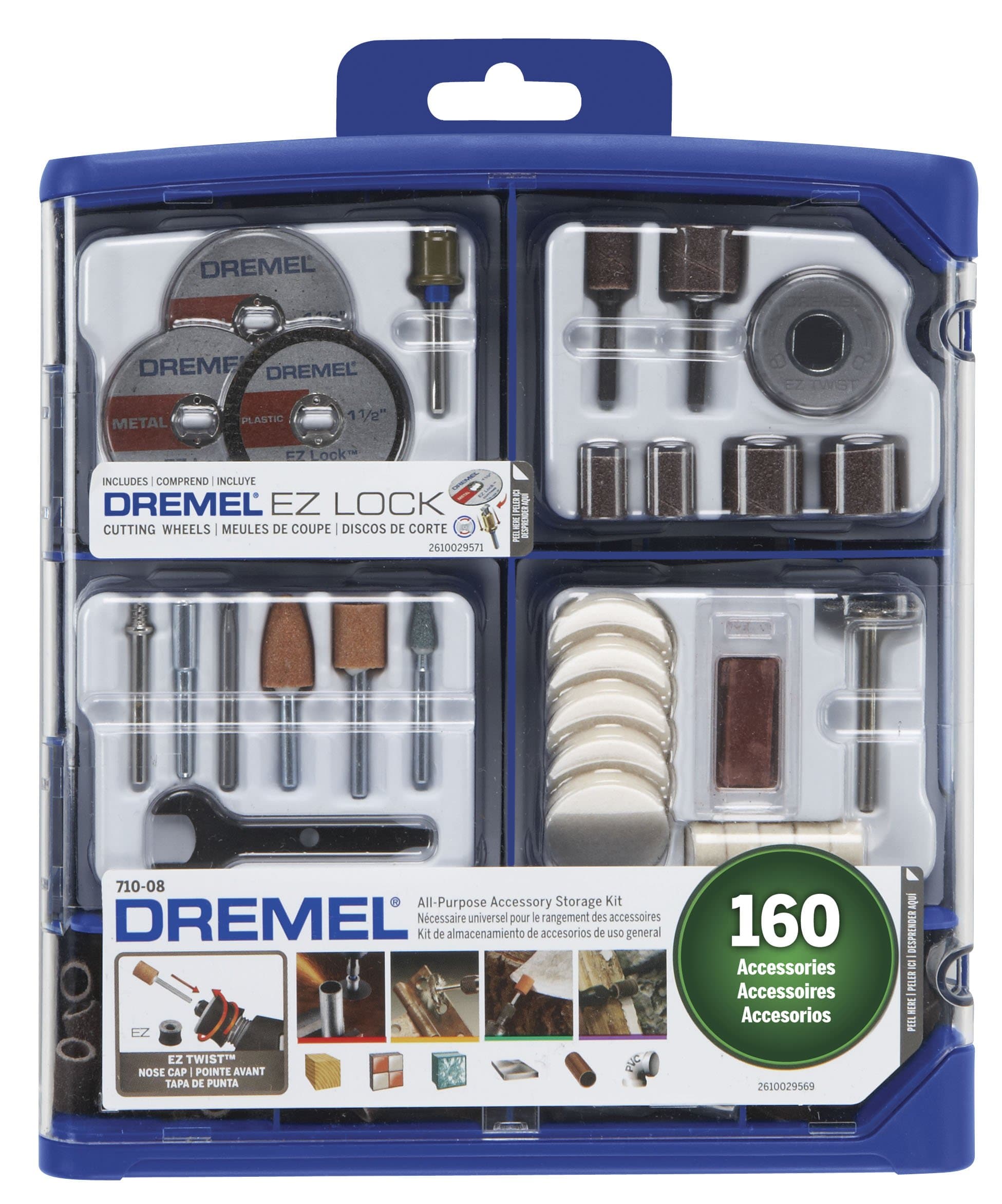 Dremel Rotary Tool Accessory Kit- 710-08- 160 Accessories- Ez Lock Technology- 1/8 Inch Shank