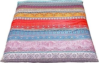 MAXYOYO Mattress Cover for Traditional Japanese Futon Mattress, Futon Floor Mats Cover with Zipper, Super Soft and Machine Washable, Boho Style, Twin