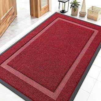 OLANLY Front Door Mat Indoor Outdoor Entrance, Waterproof All-Season, All-Weather Doormat, Sturdy Natural Rubber, Fade Resistant, Low Profile, Easy Clean Patio Porch Entryway Mat, 47x32, Wine Red