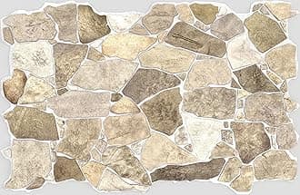 3D Wall Panels Faux Stone PVC Brown Beige Wall Paneling for Interior Wall Decor, 39 in x 25 in, Covers 6.7 sq. ft