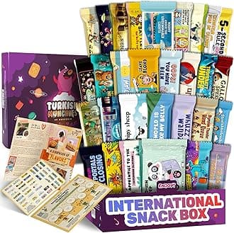 International Snack Box, Unique Experience with Universal Exotic Candies and Treats from around the World, Gift-Ready Foreign Foods in Packages Inspired by European, Japanese and Korean Cultures