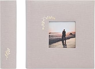 Elegant Linen Photo Album - 200 Acid-Free Pockets for 4x6 Pics - Perfect for Weddings & Gifts