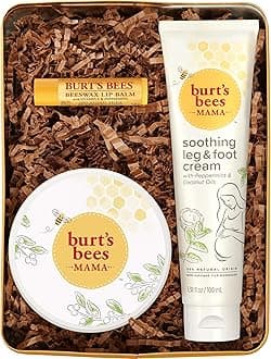 Burt’s Bees Mama Gift Set, Includes Lip Balm, Leg and Foot Cream, and Belly Butter, Natural Origin Skin Care, 0.15 oz./3.38 oz./6.5 oz.