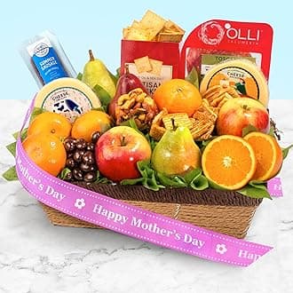 Mothers Day Gift Grand Fruit Gourmet and Snacks Basket
